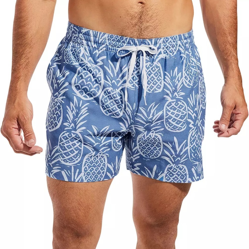 Chubbies The Thigh-Napples 5.5” Swim Trunks Pineapple Print Blue White Size L
